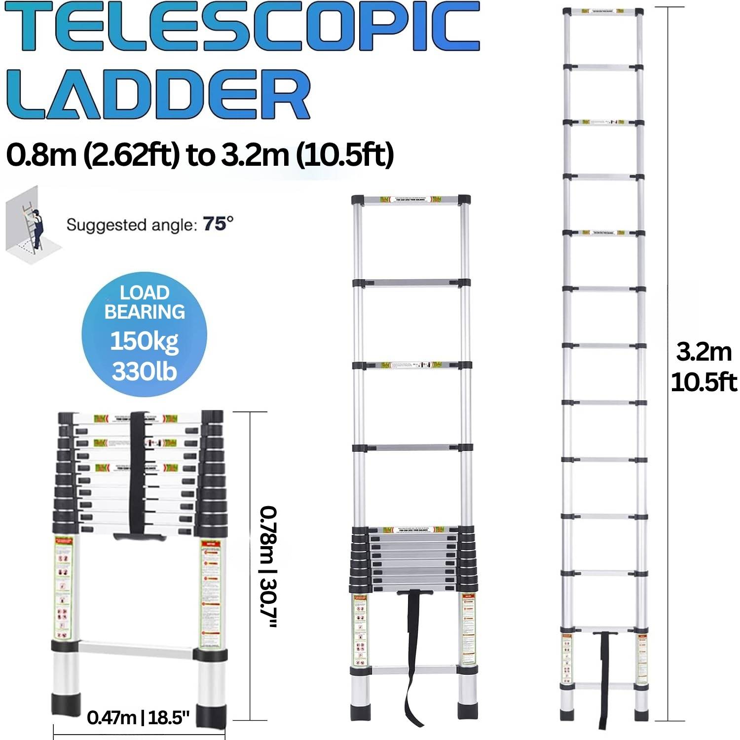 Telescoping Extendable Ladder: image 2